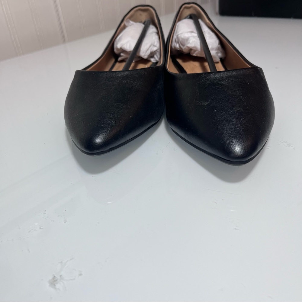 Lane Bryant Black Pointed Toe Dream Cloud Ballet Flats Faux Leather Size 10W New - Picture 8 of 11